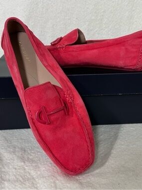 Cole Haan Women’s Tully Driving Style Geranium Suede Loafer- Size 9B